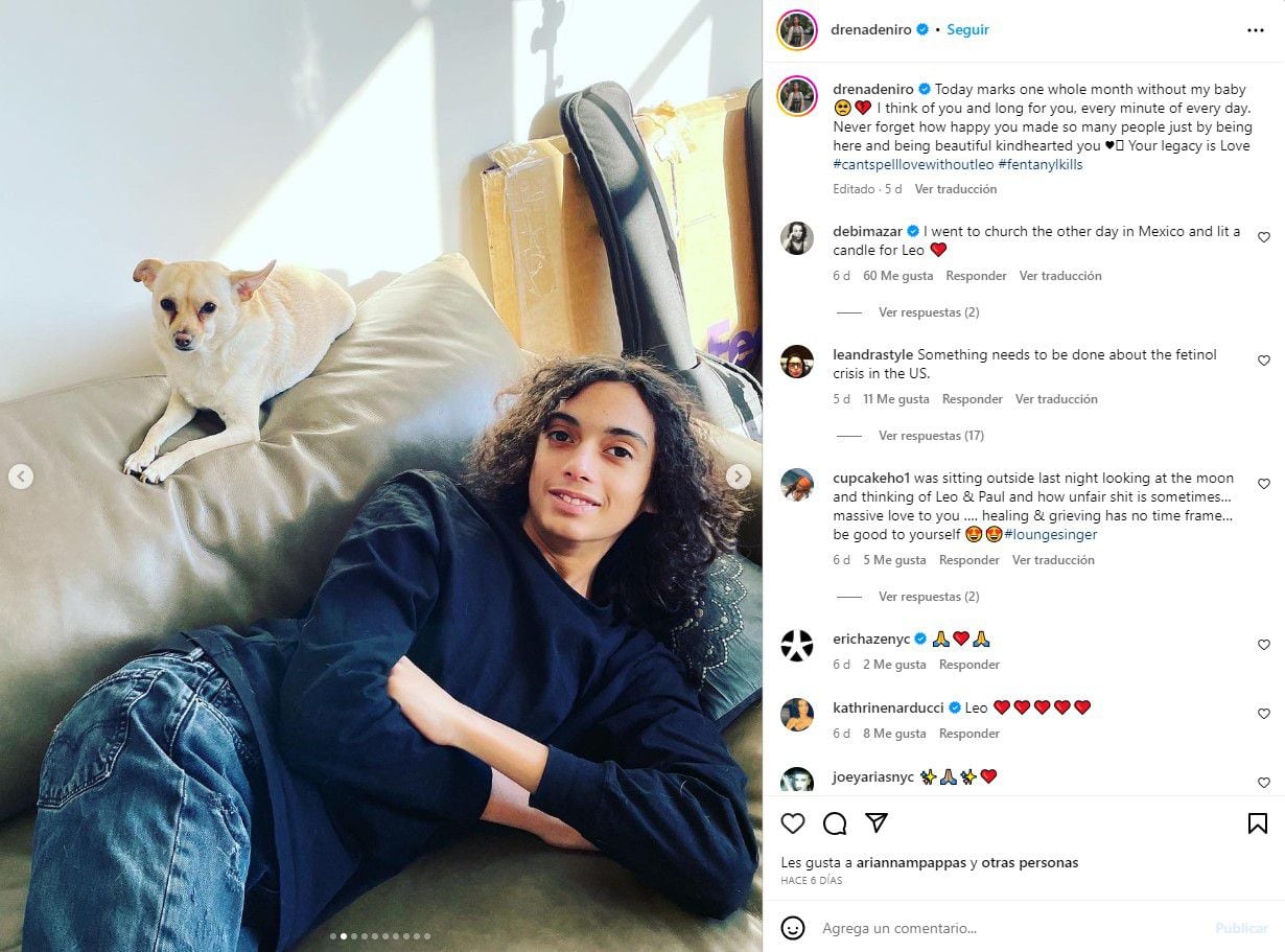 Drena De Niro rindió un homenaje a Leandro a un mes de su muerteFoto: Instagram/Drena De Niro
