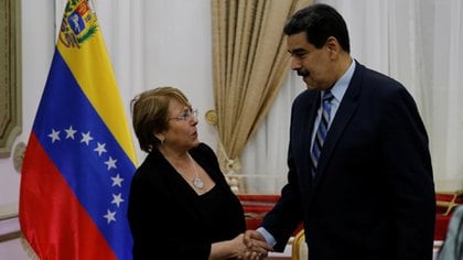 Michelle Bachelet en la última visita que hizo a Venezuela en 2019