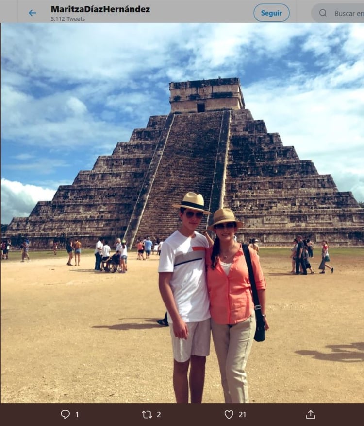 Diego PeÃ±a DÃ­az disfruta sus vacaciones con su mamÃ¡ Maritza DÃ­az. (Foto: @MaritzaDiazHdz)