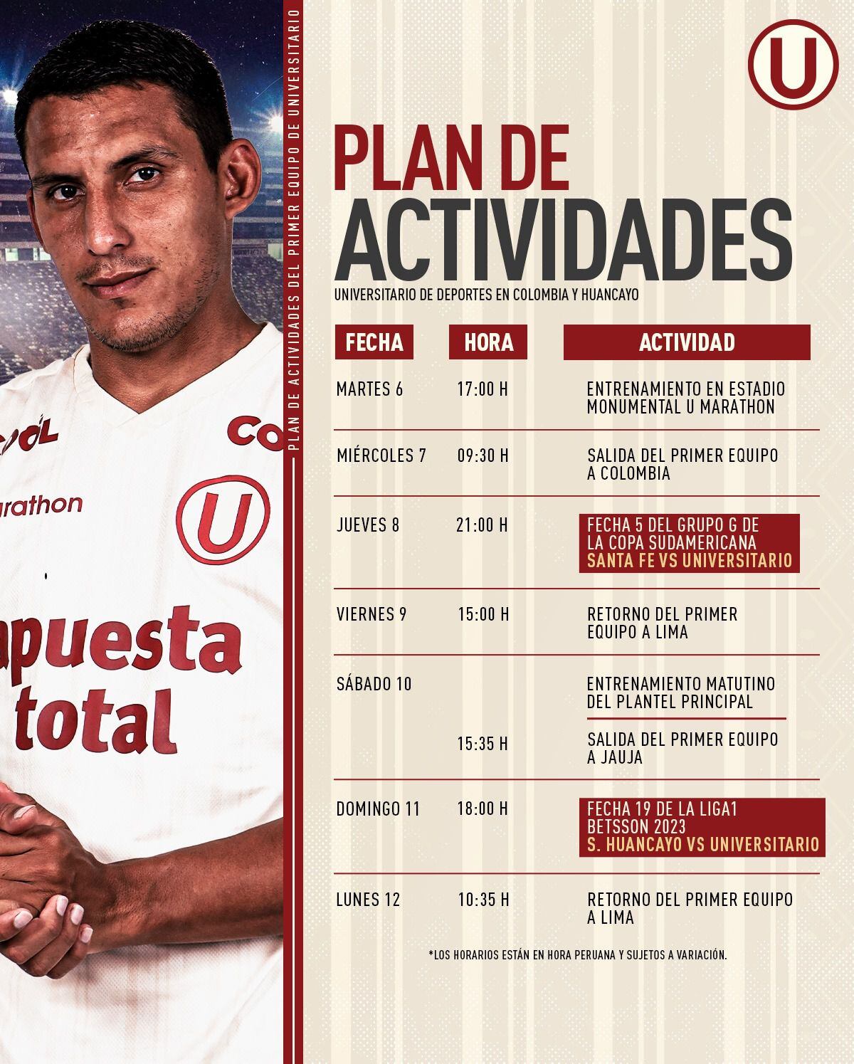 Conoce a detalle el plan de actividades de Universitario con miras al duelo ante Santa Fe y Sport Huancayo. (Foto: Universitario)