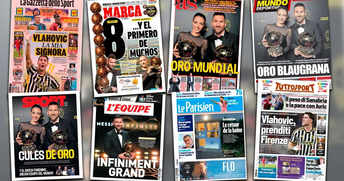 Les Unes des journaux du monde après le Ballon d’Or remporté par Messi et la réaction des médias français suite aux sifflets contre Dibu Martínez