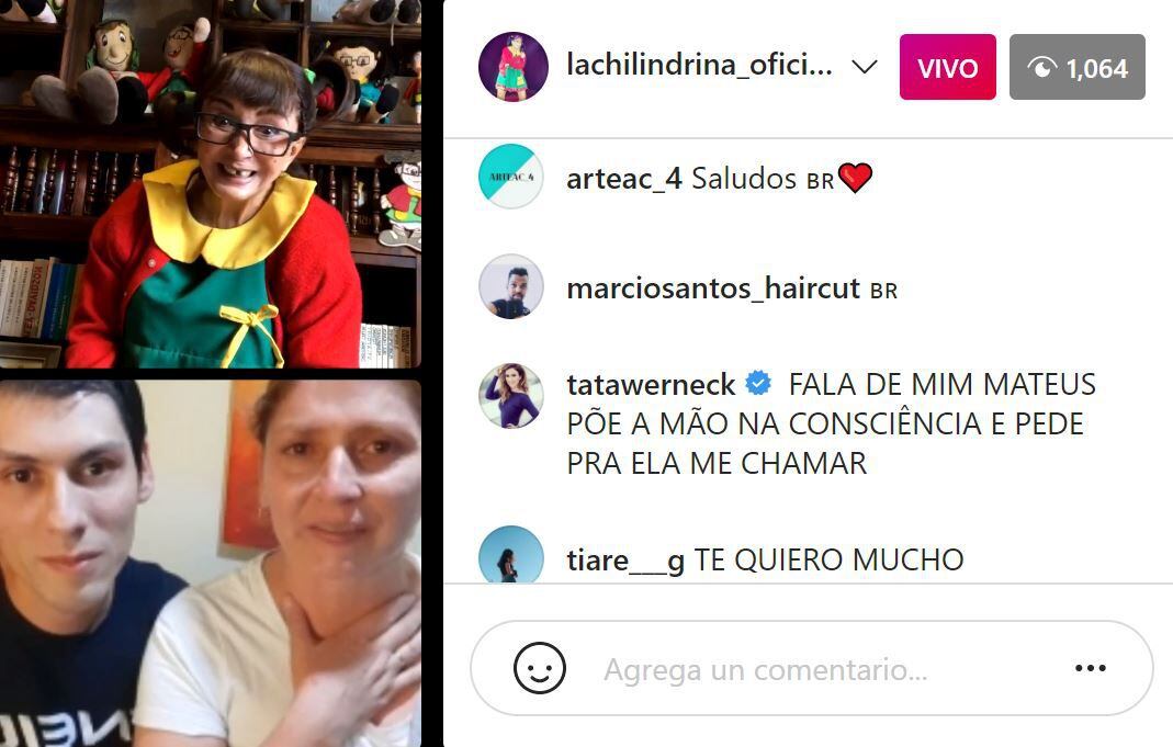 Uno de sus fans apareció con su mamá (Foto: captura de pantalla Instagram/@lachilindrina_oficial)