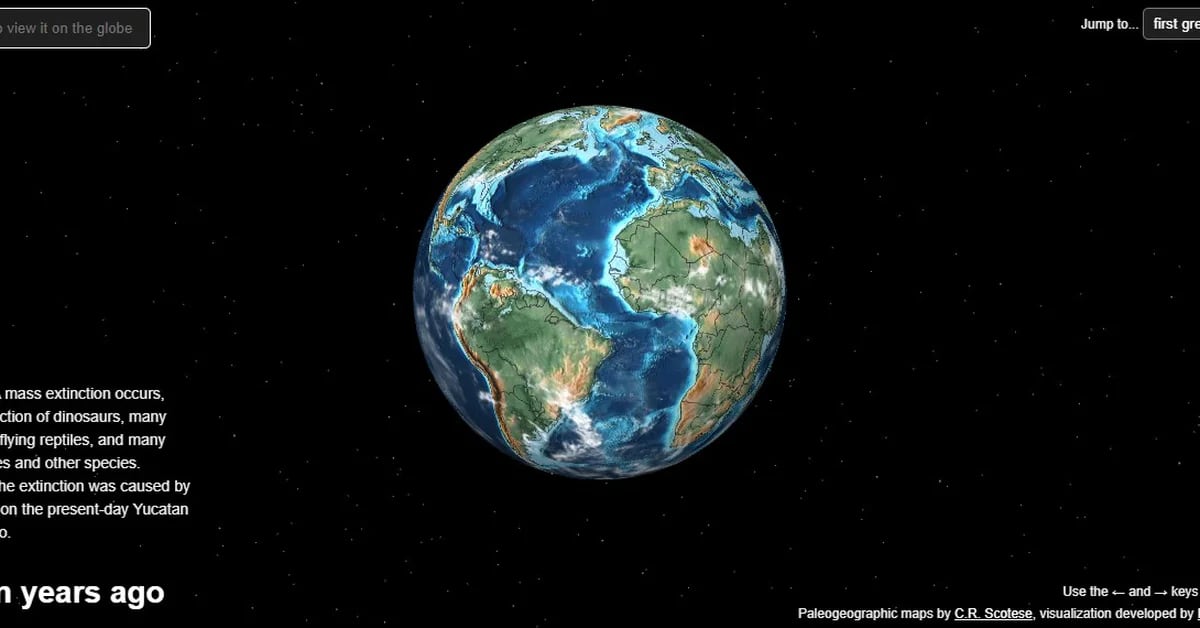 Diese Google-Karte zeigt, wie die Erde zur Zeit der Dinosaurier aussah