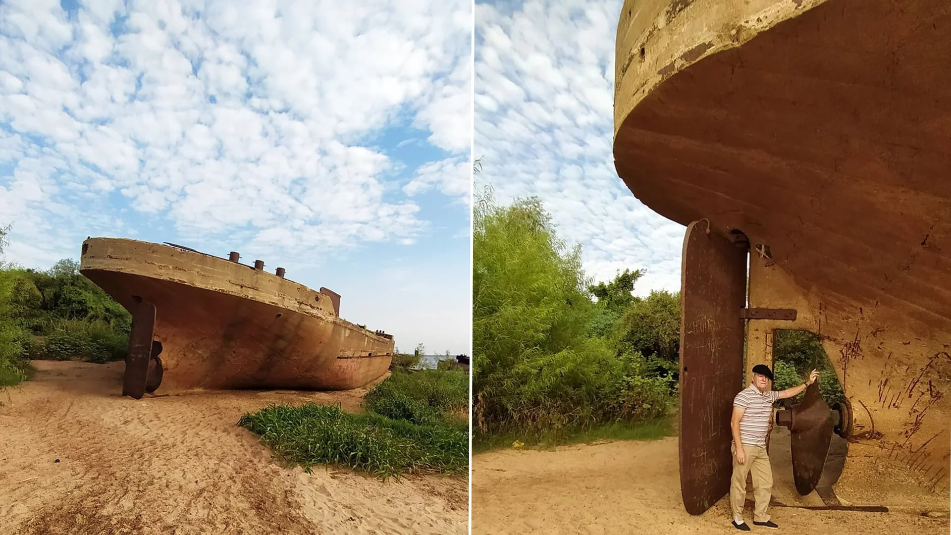 Los misterios detrás del barco de cemento encallado en el río: el hombre que vio a “El Néstor” en su esplendor
