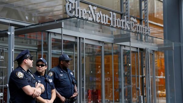La puerta de entrada al diario The New York Times (Reuters)