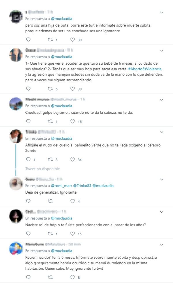 Reacciones al tuit de Claudia Acuña