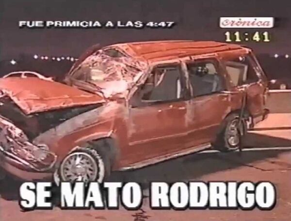 Así quedó la camioneta que manejaba Rodrigo (captura de TV)