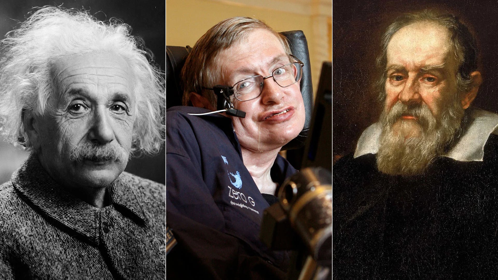Stephen Hawking, entre Albert Einstein y Galileo Galilei