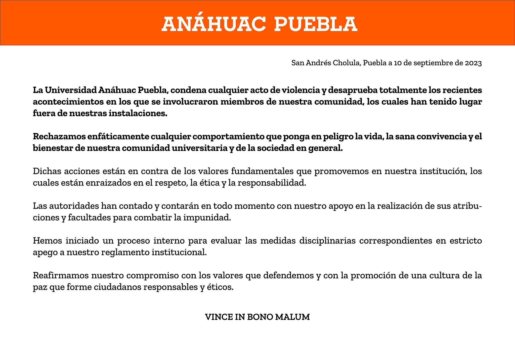 (X/@UAnahuacPuebla)