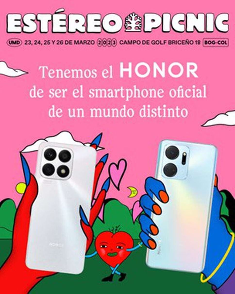 Honor presentará sus nuevos celulares en el festival de música Estéreo Picnic