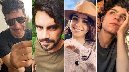 Esteban Lamothe, Gonzalo Heredia, Agustina Cherri y Malena Sánchez están en negociaciones para ser los protagonistas de la nueva ficción de Polka (Fotos: Instagram)