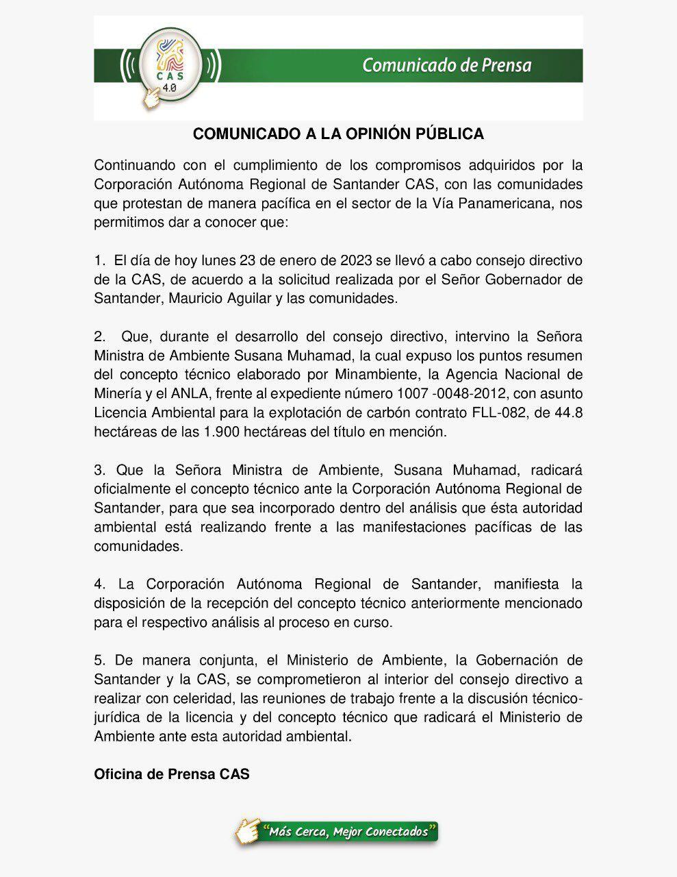 Comunicado de prensa