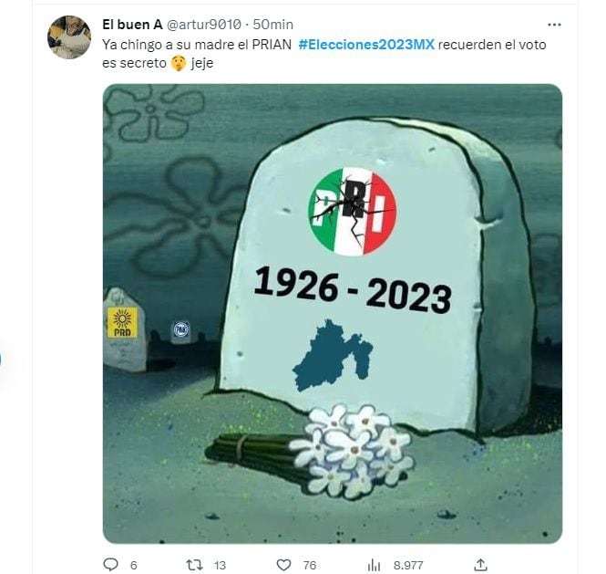 Los mejores memes de las elecciones de 2023 en Edomex y en Coahuila (Captura Twitter)
