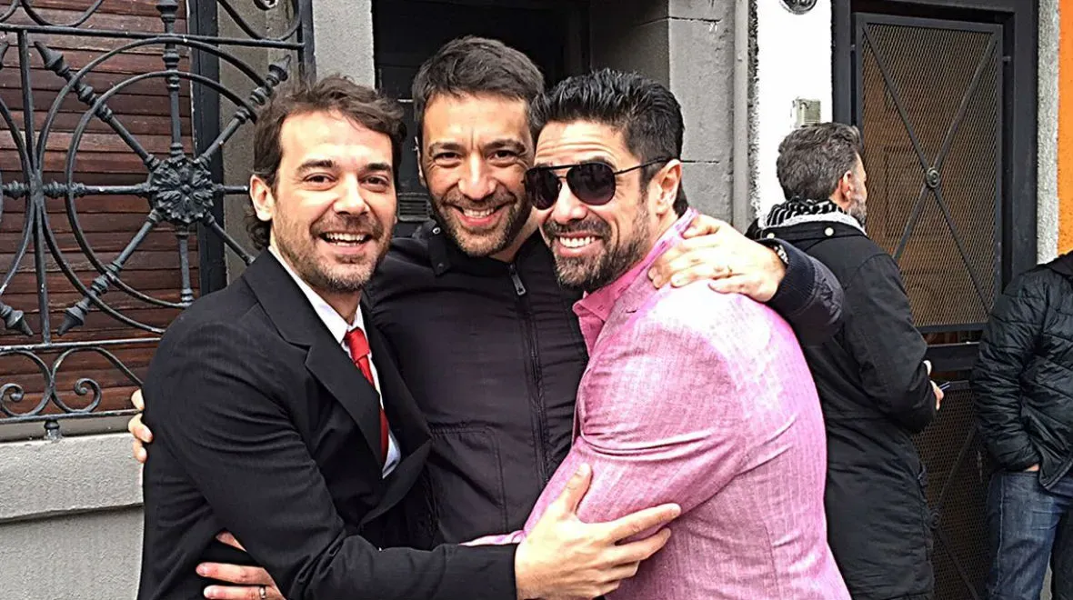 Pedro Alfonso, Gustavo Conti y Luciano Castro, en momentos en que compartían pantalla en Las Estrellas