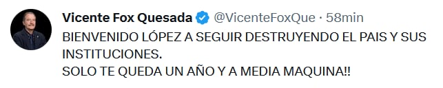 (Twitter @VicenteFoxQue)