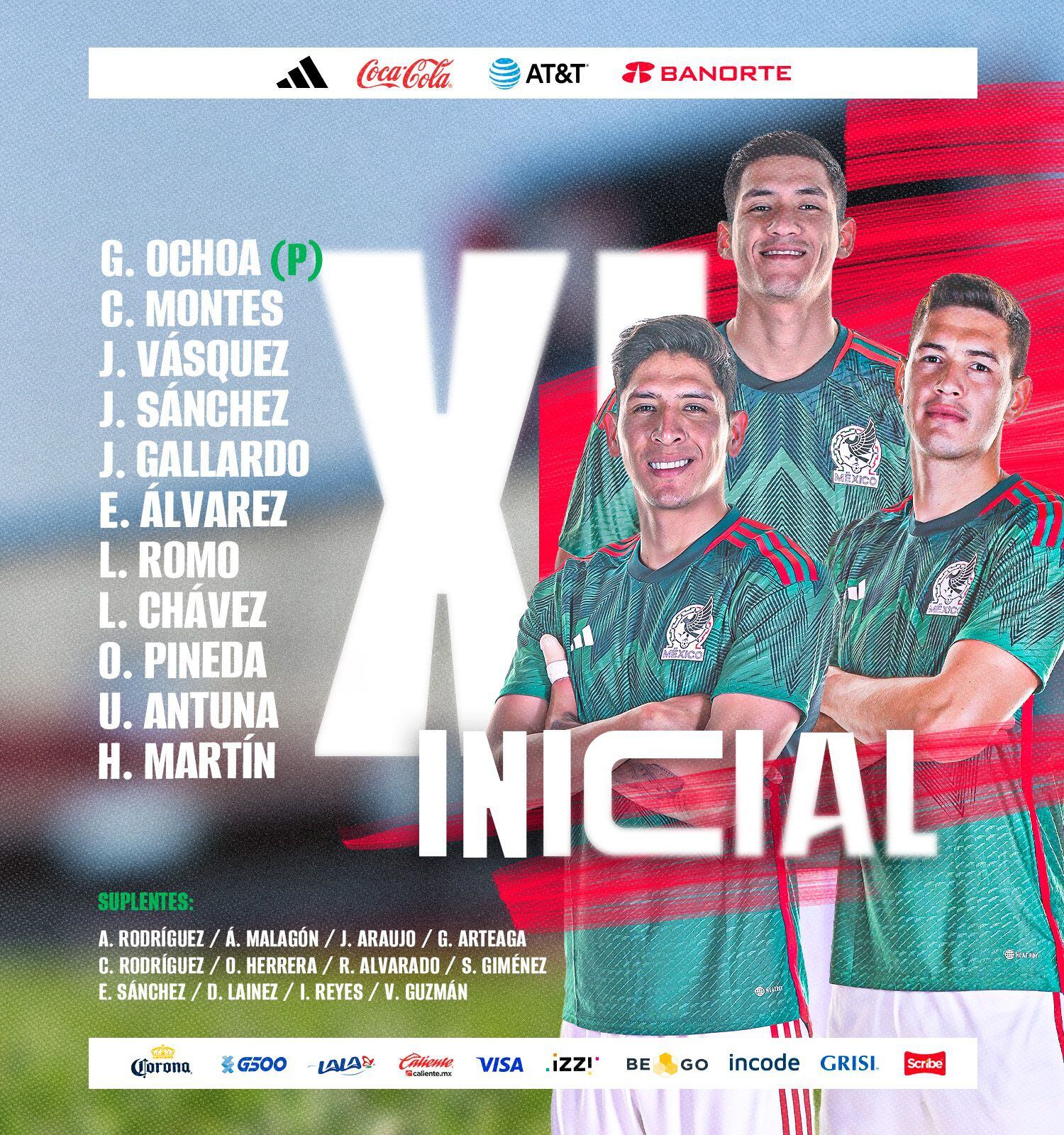 selección mexicana alineación México vs Panamá