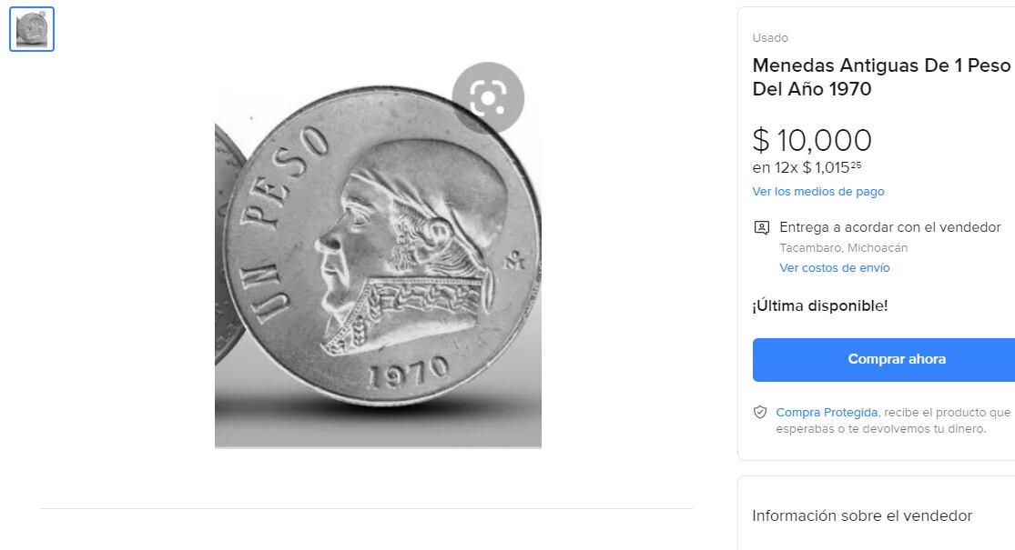 Coin 1 peso. (Photo: Mercado Libre)