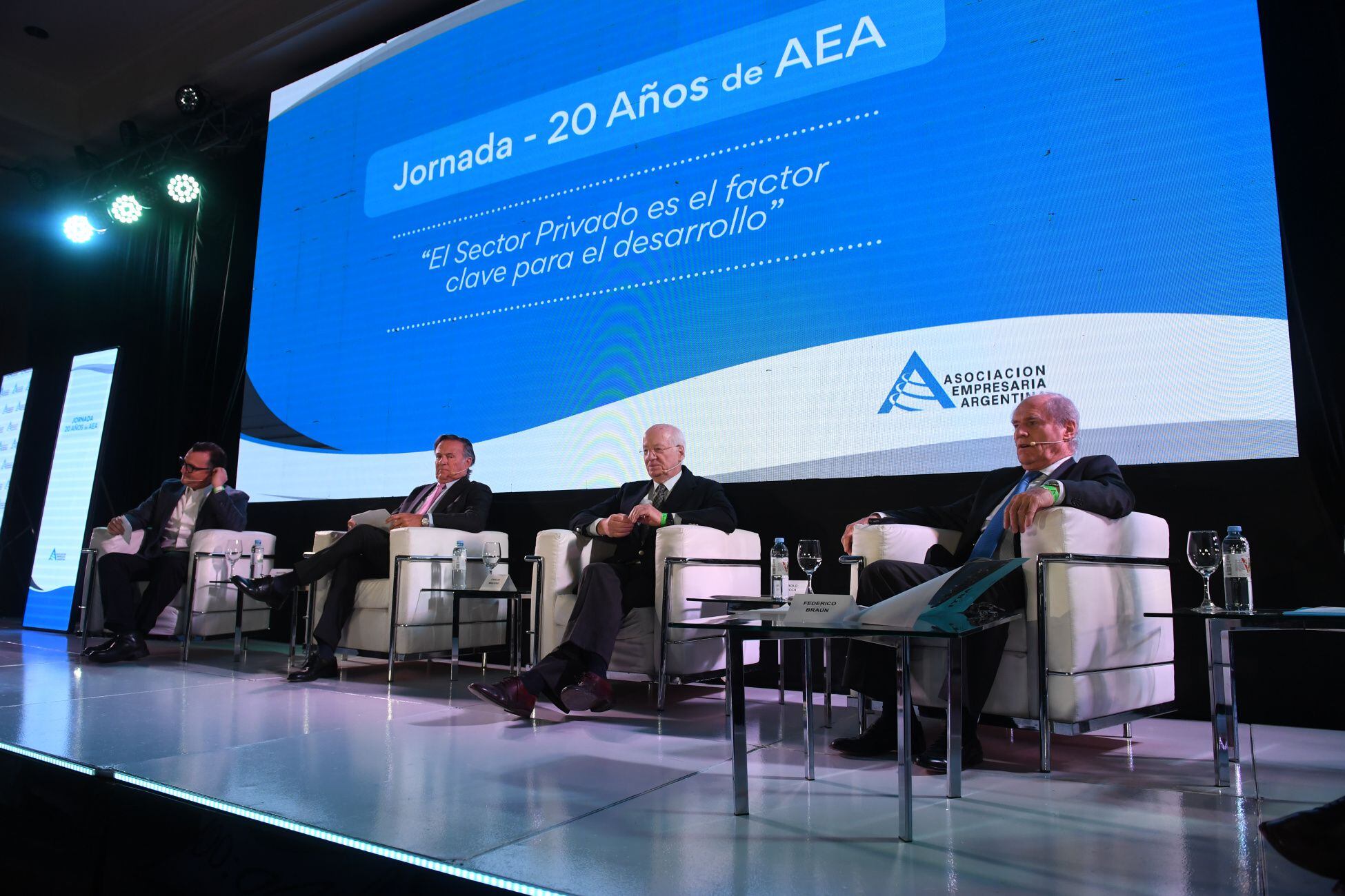 Martín Migoya, Carlos Miguens, Paolo Rocca y Federio Braun, algunos de los empresarios que lideran AEA (Maximiliano Luna)