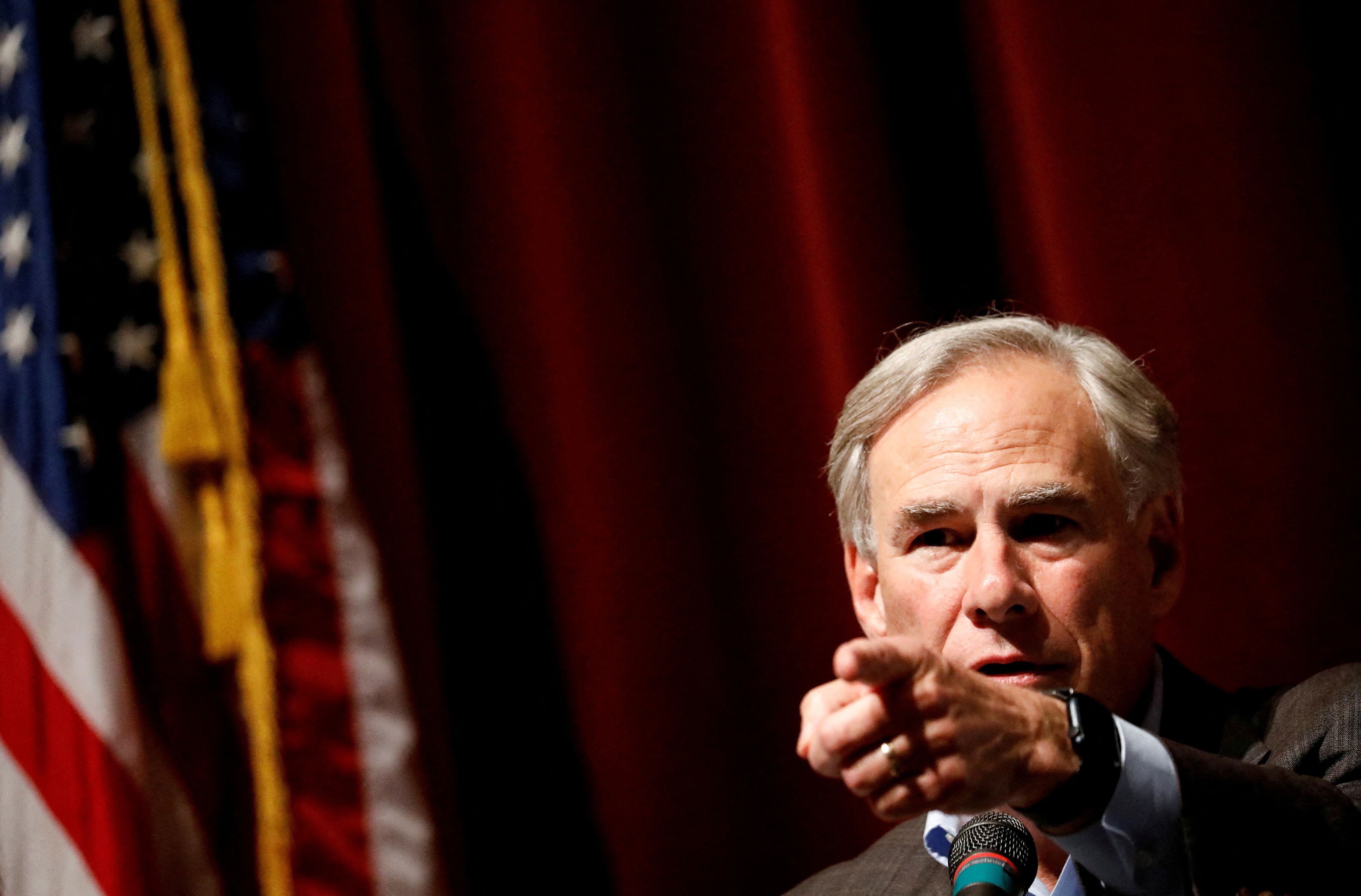 FILE PHOTO: Texas Governor Greg Abbott at a news conference. U.S. May 27, 2022. REUTERS/Marco Bello/File Photo