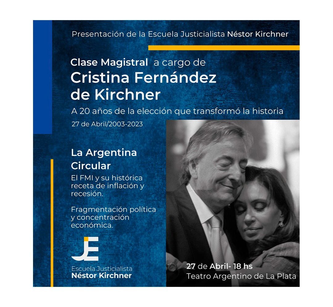 Flyer acto Cristina Kirchner Teatro Argentino