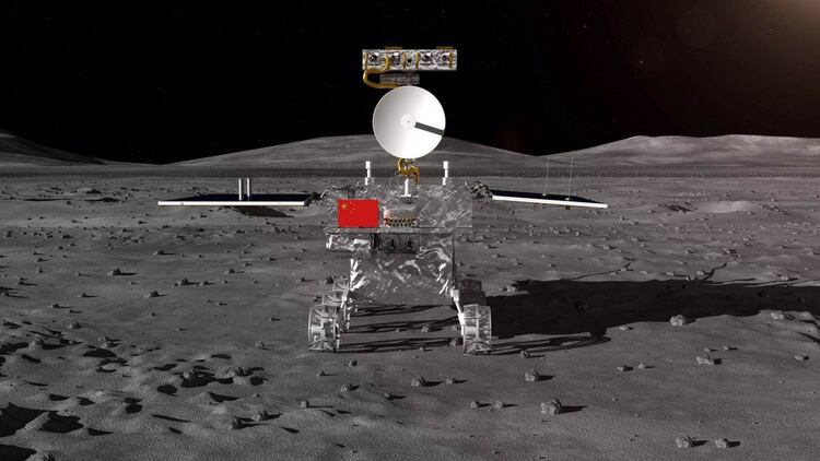 Un dibujo de la sonda china Chang’e-4, el primer objeto en llegar al lado oscuro de la Luna (CNSA)