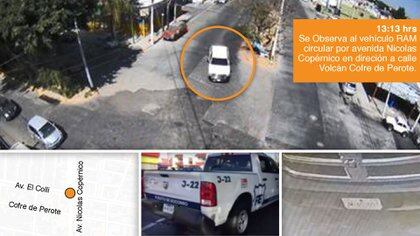 La camioneta utilizada en el enfrentamiento de Zapopan tenía placas apócrifas (Foto: Especial/VÍA FGE Jalisco)