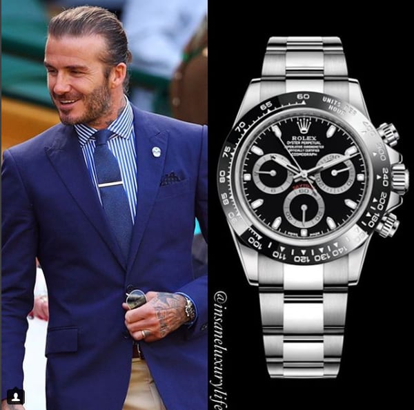David Beckham lució un reloj Rolex Cosmograph Daytona de USD. 20 mil
