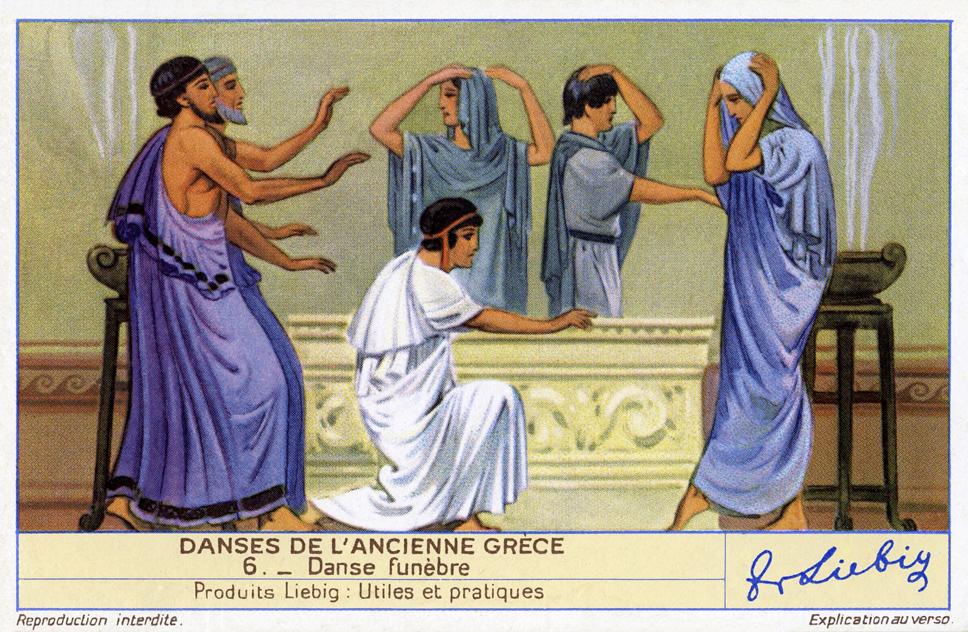 Una representación de las danzas que los griegos bailaban en los funerales (Getty)