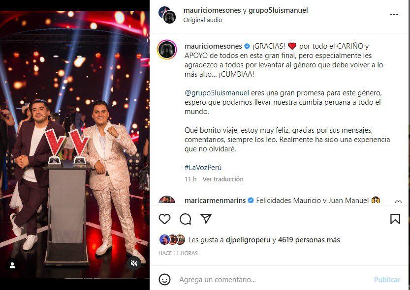Mauricio Mesones feliz de ganar 'La Voz Perú'.