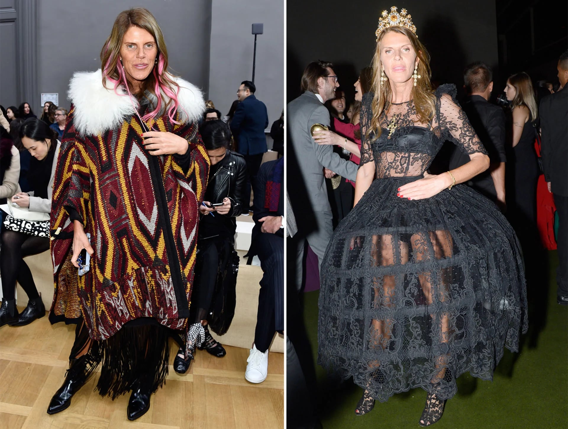 Los look de Anna Dello Russo a la hora de asistir a los fashion weeks (Getty Images)