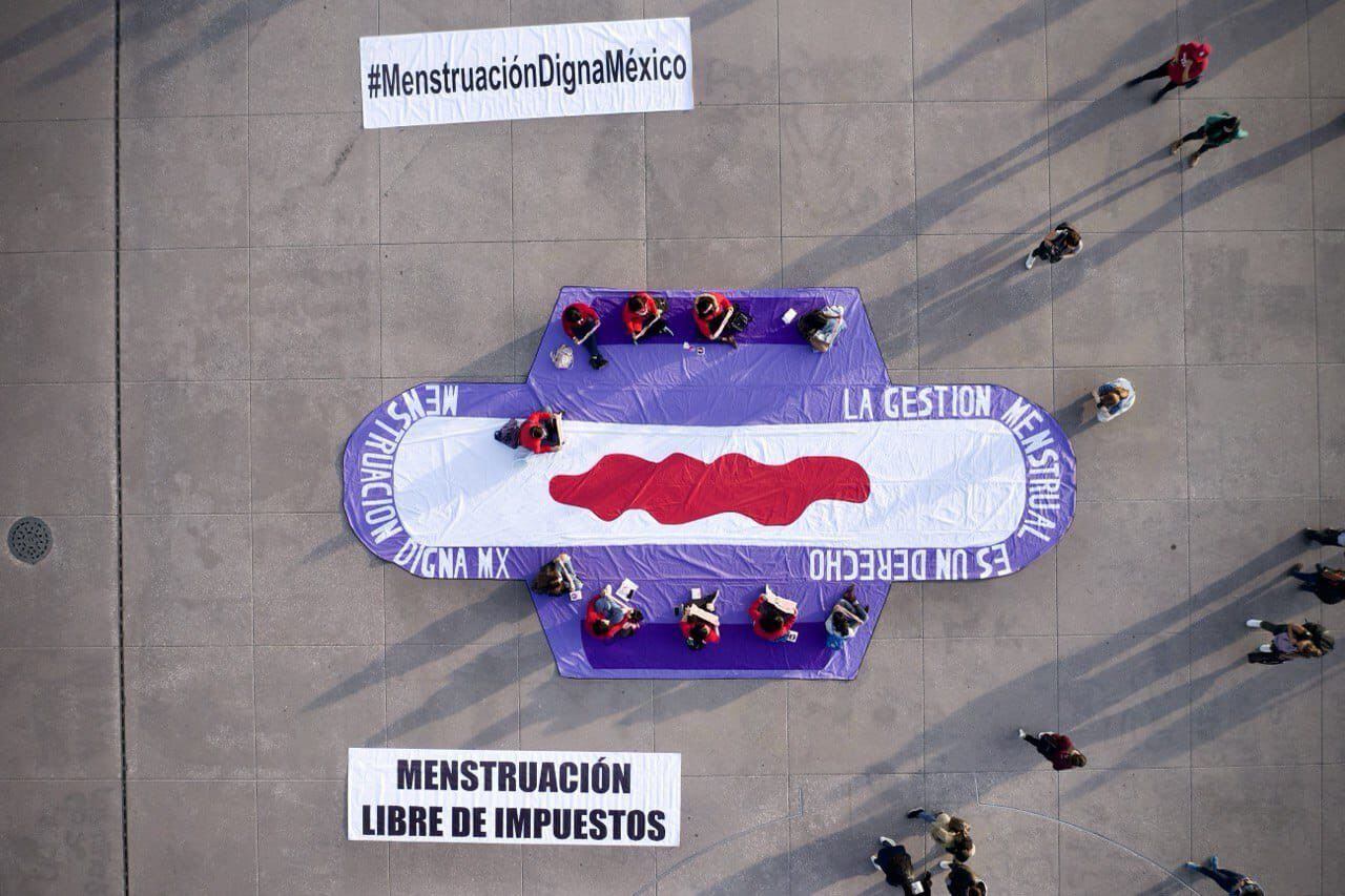 El 28 de mayo Menstruación Digna México realizó una una protesta pacífica para pedir una menstruación diga. (Foto: Twitter/@diga_mx)