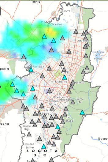 Se reportan lluvias en cuatro localidades de la capital del país durante el Viernes Santo - crédito @BogotaTransito/X