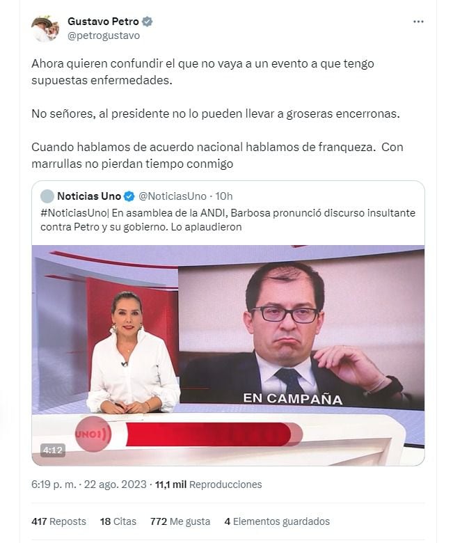 Gustavo Petro respondió a quienes dicen que está enfermo