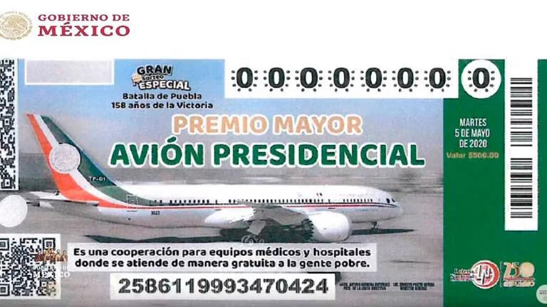 Así Es El Boleto De La Rifa Del Avión Presidencial En La Lotería Nacional Infobae
