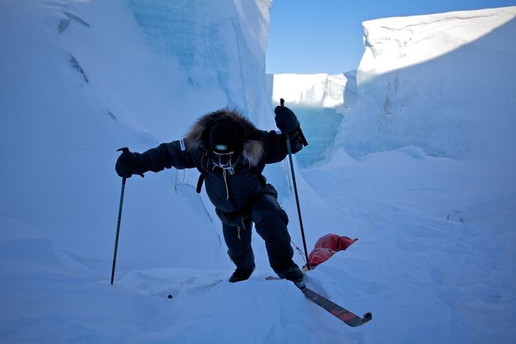 Ben Saunders en la Antártida. (Foto: Andy Ward)
