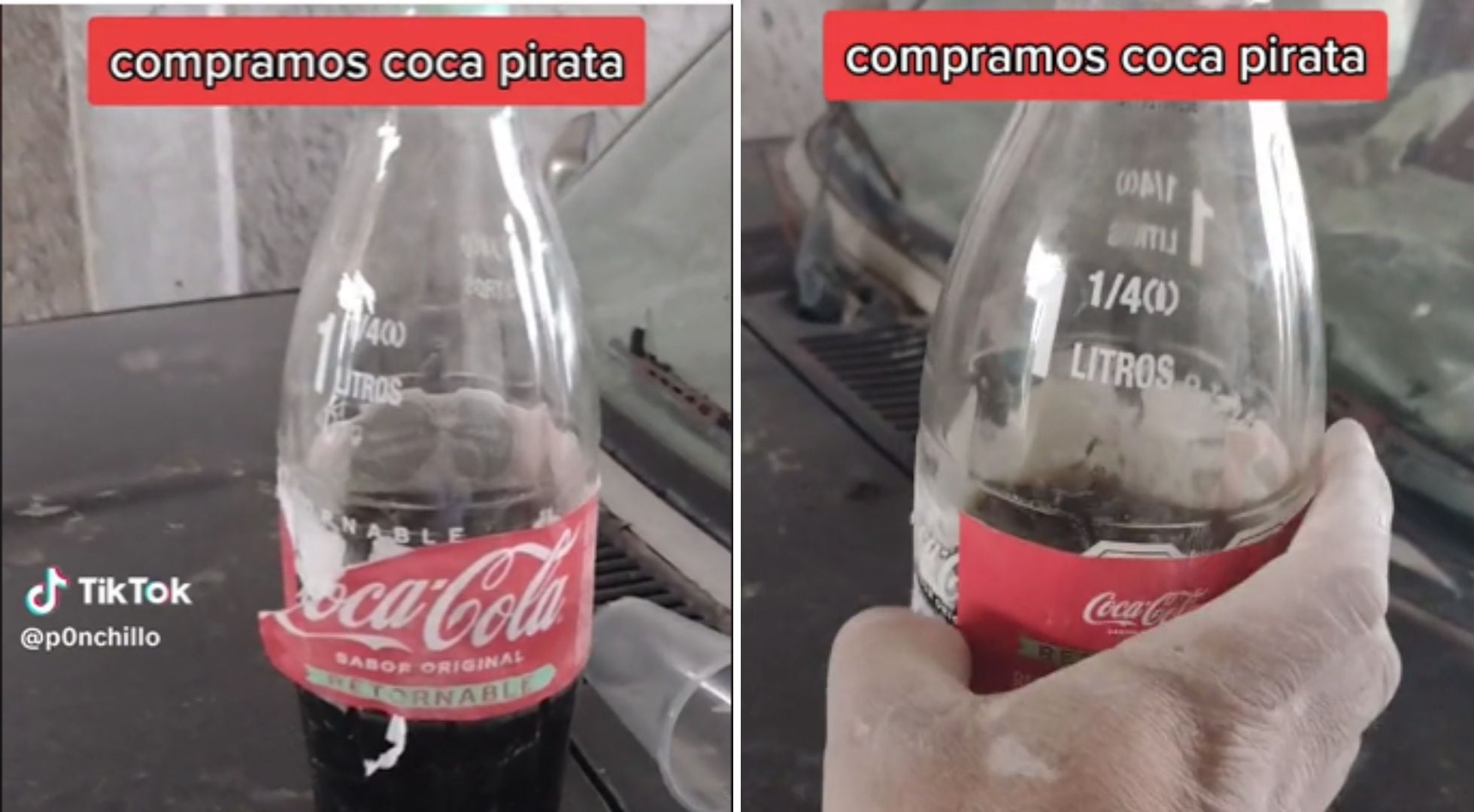 Hombre descubrió que compró Coca-Cola pirata y su reacción se hizo viral en TikTok (Captura)