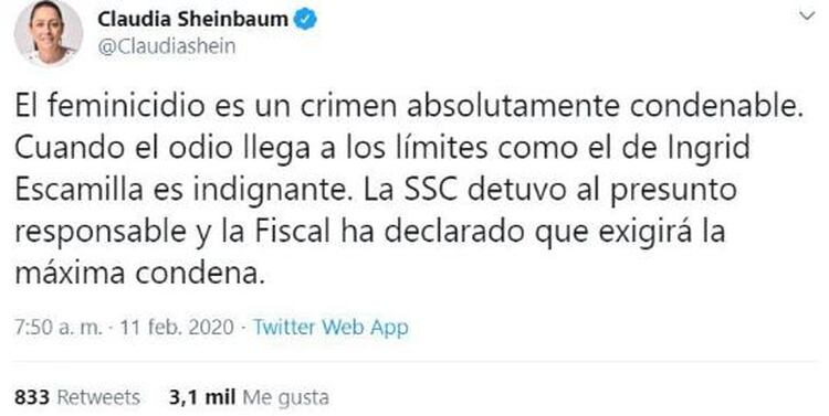 Foto: Twiter @Claudiashein