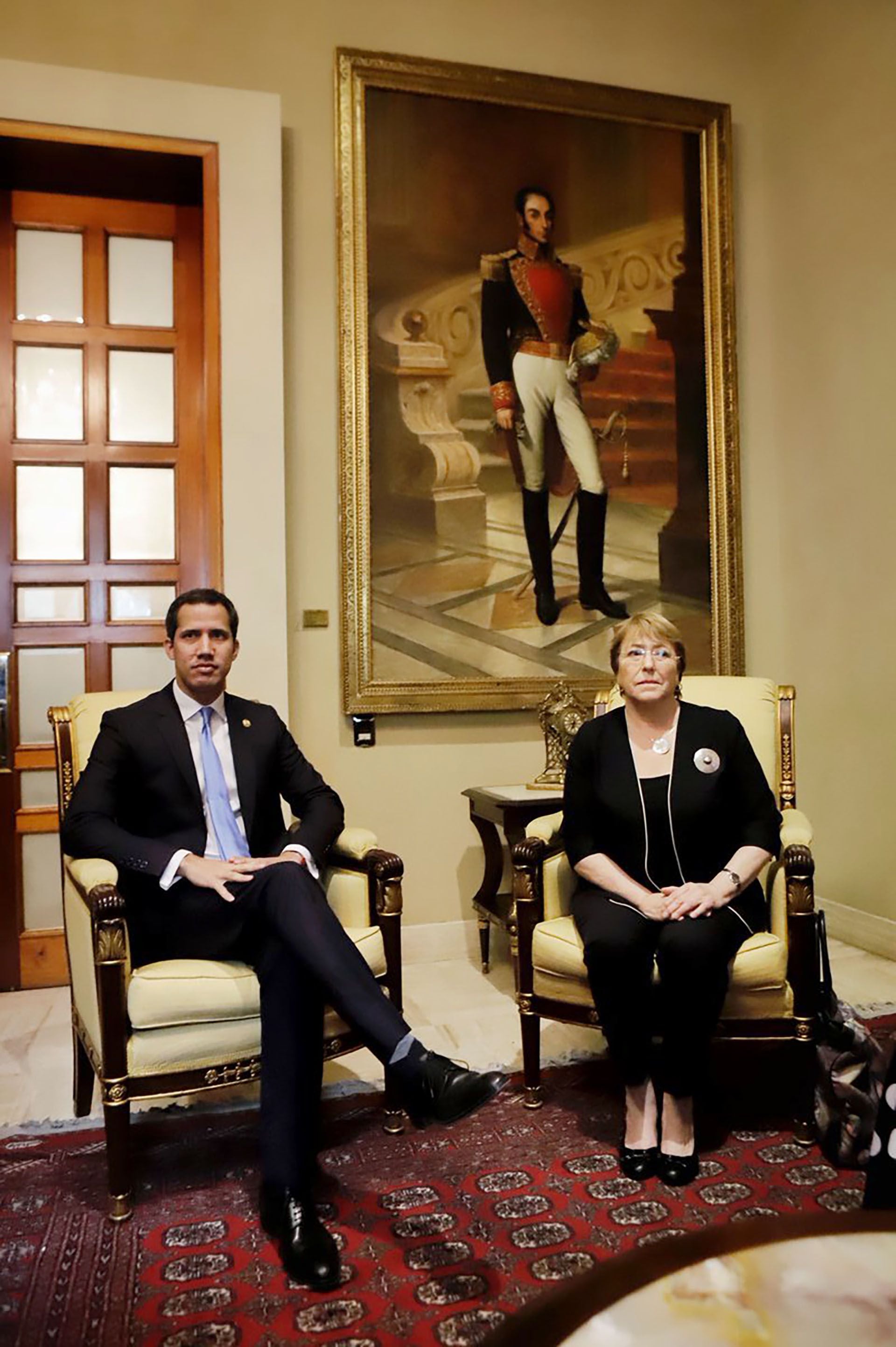 Michelle Bachelet reunida con Juan Guaidó
