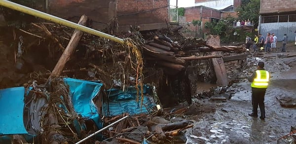 Al menos 20 viviendas resultaron afectadas por la corriente del río desbordado.