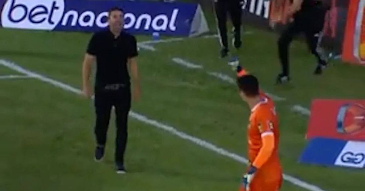 Scandal with Chacho Coudet in Brazil: he insulted himself and tried to fight with the rival goalkeeper