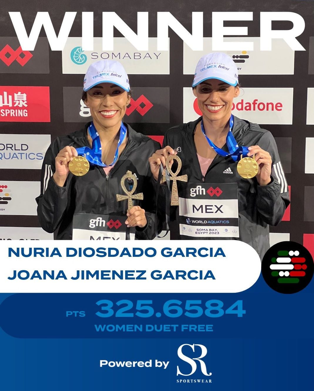 Nuria Diosdado y Joana Jiménez obtuvieron una medalla para México en la categoría de dueto libre (Twitter/ @WorldAquatics)