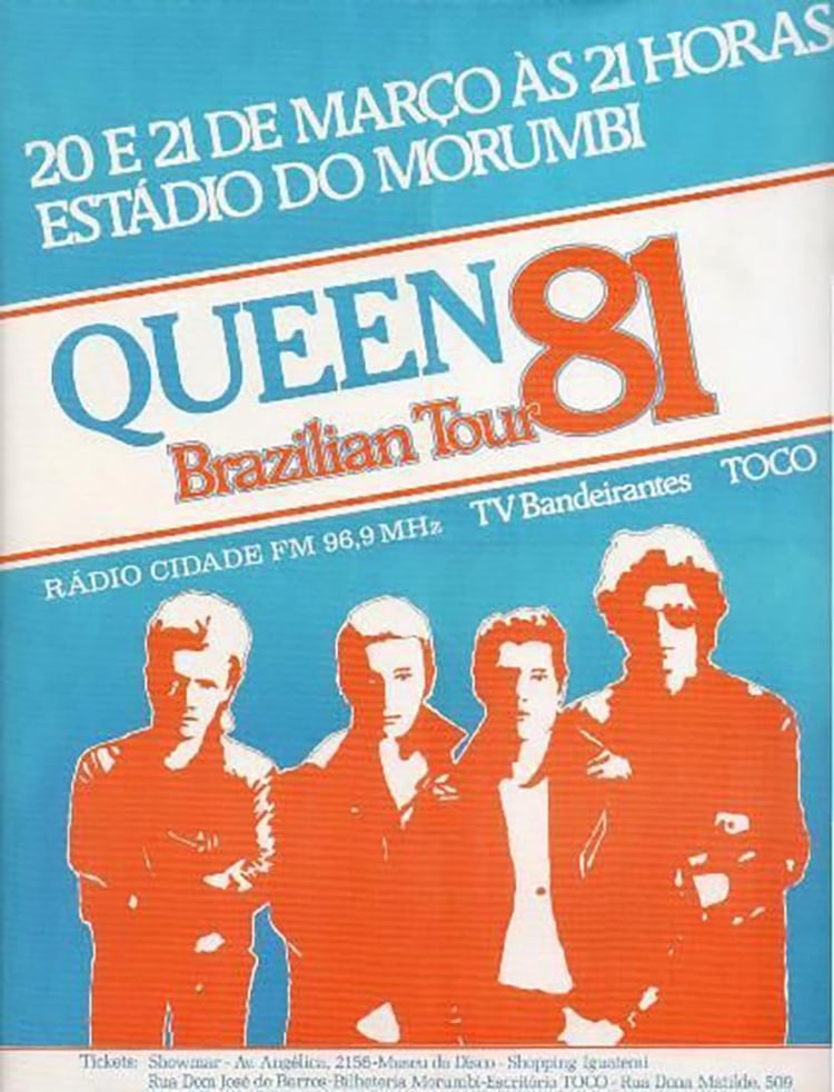 Afiche del show de Queen en el Morumbi