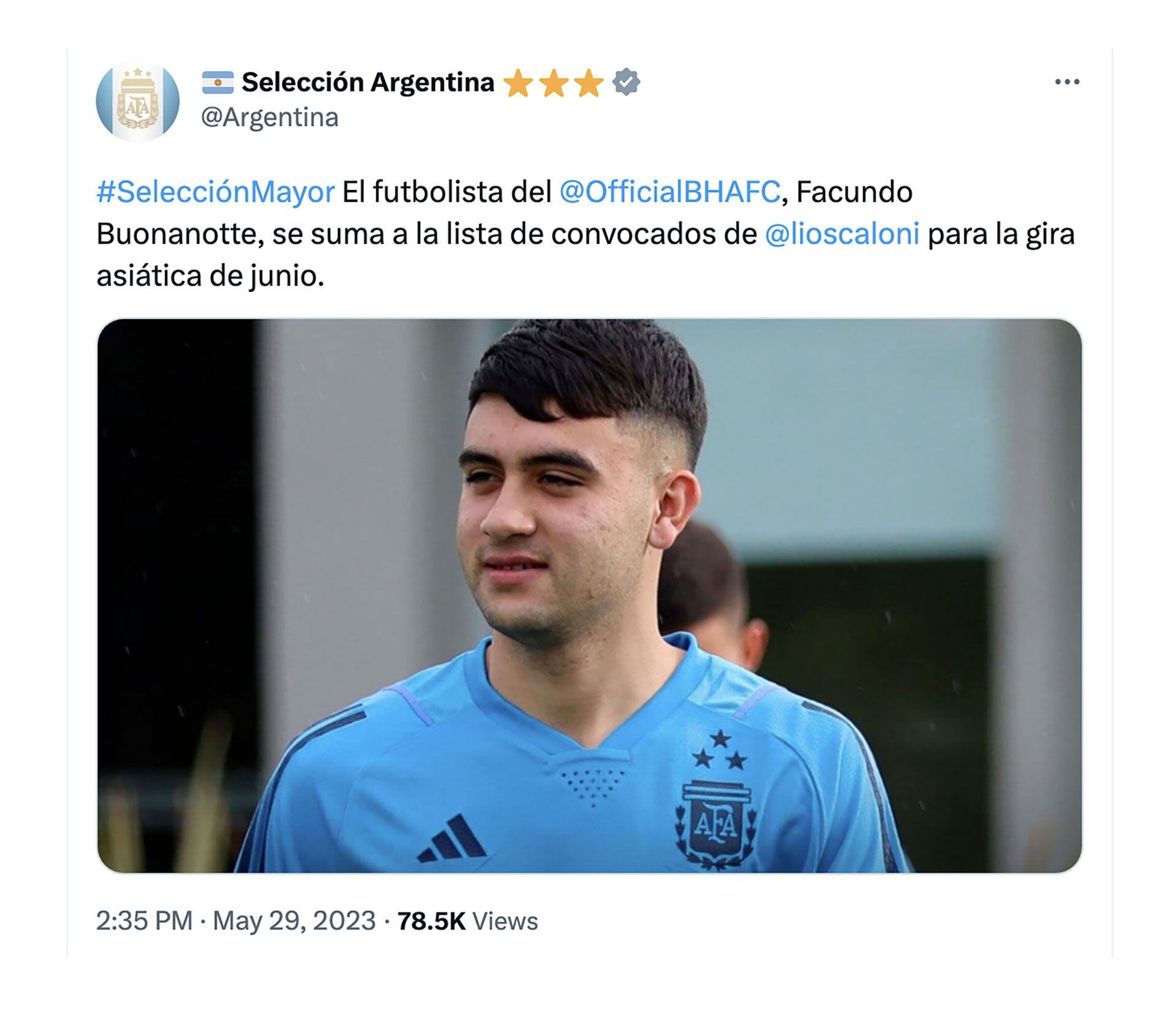 El tuit de la selección argentina con la información