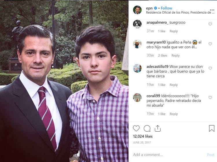 El parecido entre padre e hijo es impresionante(Foto: Instagram @epn)