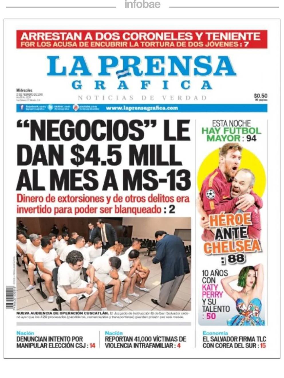 La Prensa Gráfica El Salvador 21 De Febrero De 2018 Infobae
