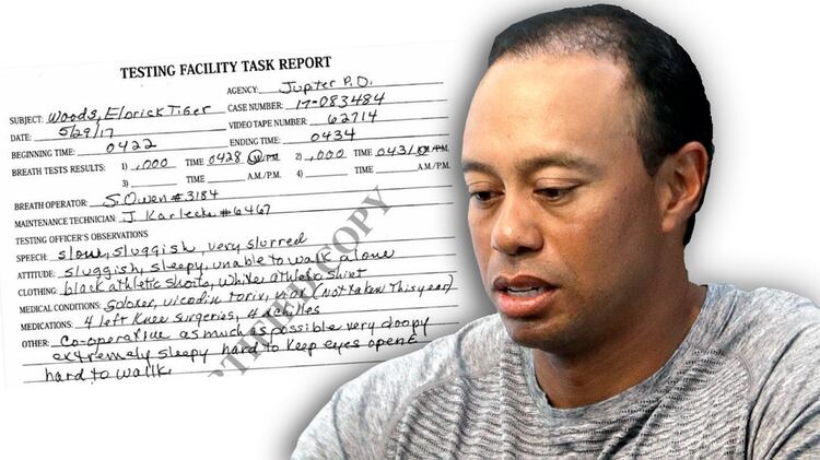 El informe médico de la policía que detalla los medicamentos que consumía Tiger Woods (AP)
