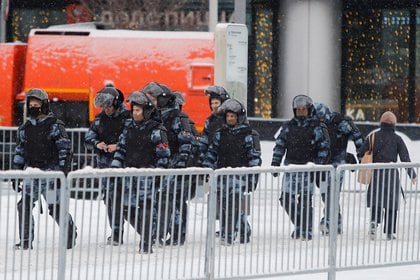 Despliegue policial en el centro de Moscú (Reuters)