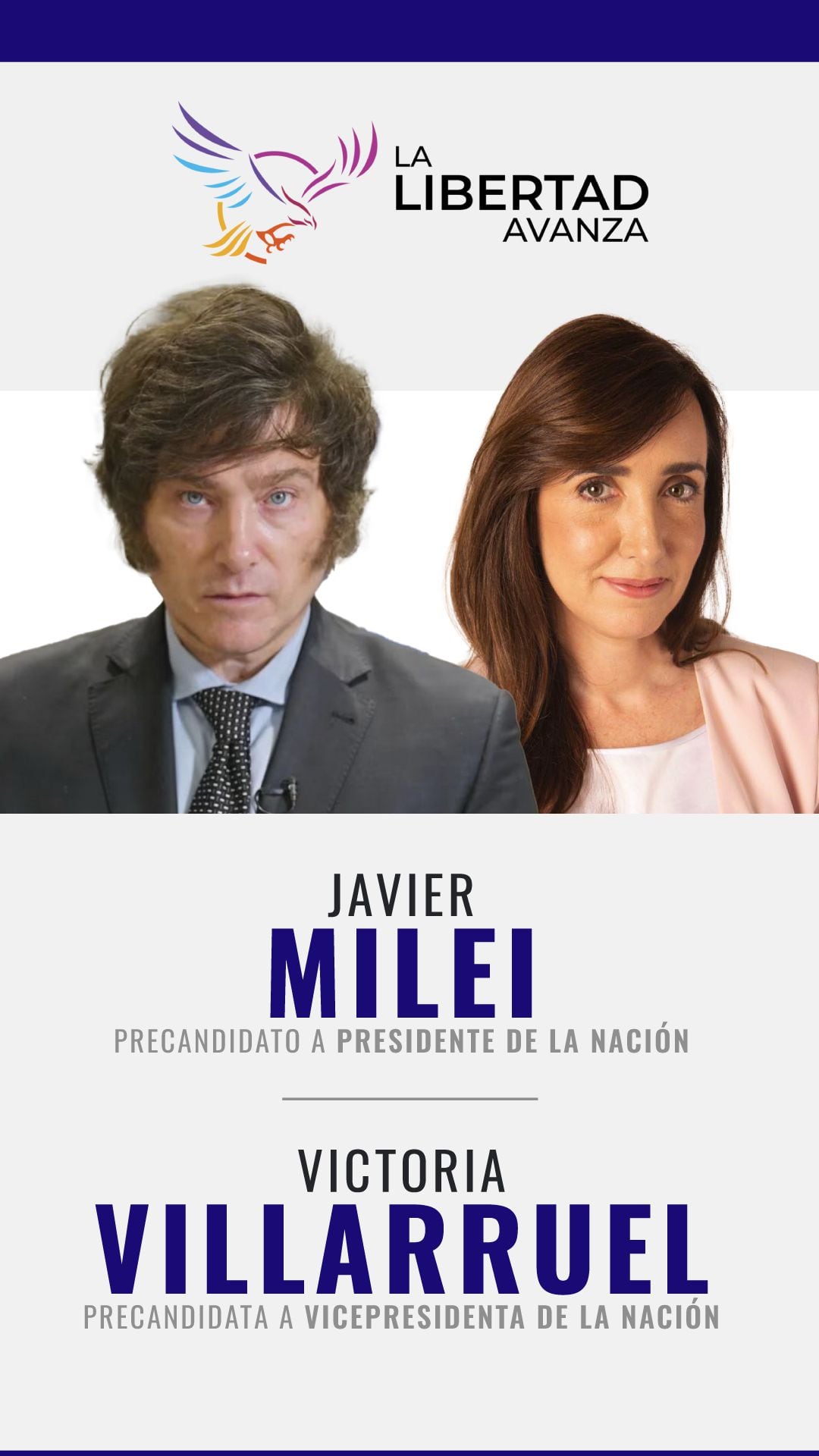 Boletas electorales - Milei y Villarruel