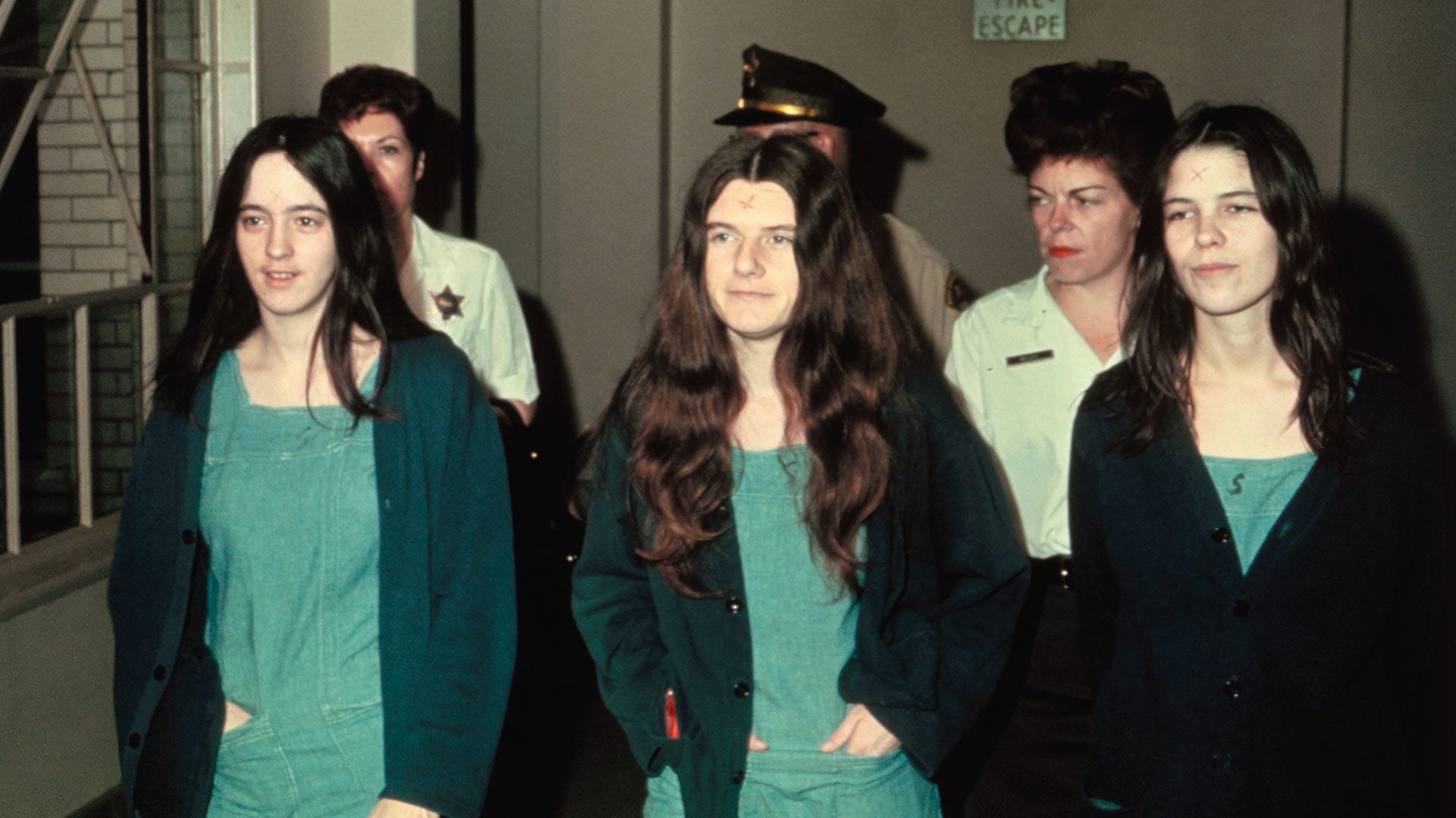 Las mujeres de la "Familia Manson" que participaron en los asesinatos: Susan Atkins, Patricia Krenwinkle y Leslie van Houton