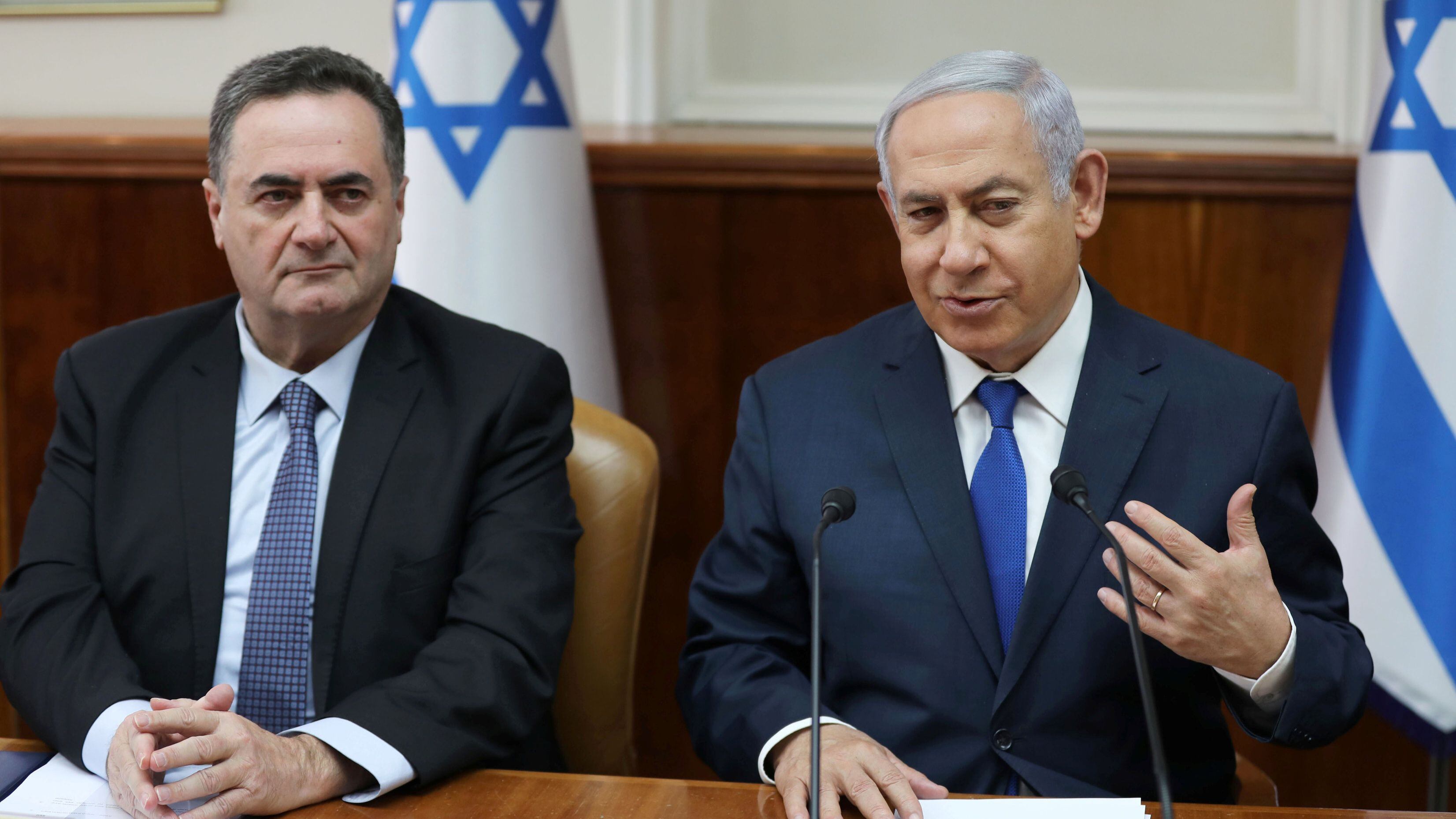 Yisrael Katz y Benjamin Netanyahu - crédito Reuters.